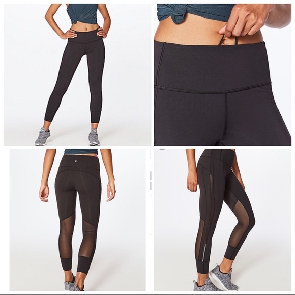 lululemon athletica Pants - Lululemon mesh black hit it 7/8 legging 8